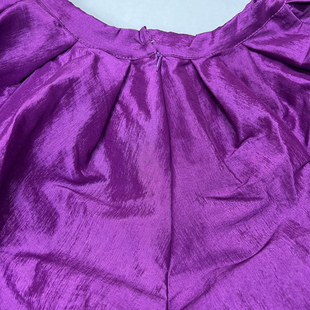 Purple Midi Skirt Taffeta Skirts High Waisted Flare A-Line Formal Wear Party Y2K - Picture 7 of 17